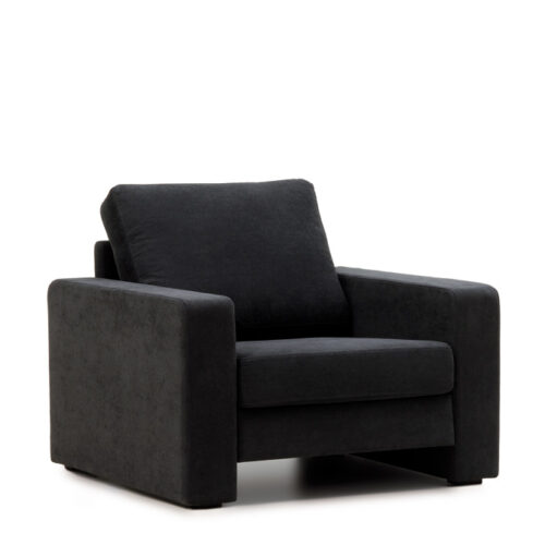 Indie πολυθρόνα μαύρη δερματίνη (εκθεσιακή)